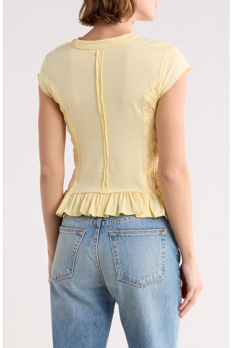 Smocked T-Shirt, Alternate, color, BUTTER YELLOW