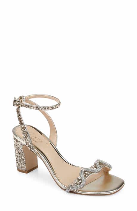 Jewel Badgley Mischka Gem Glitter Ankle Strap Sandal