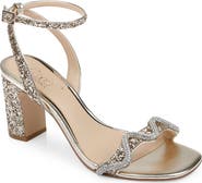 Jewel Badgley Mischka Gem Glitter Ankle Strap Sandal
