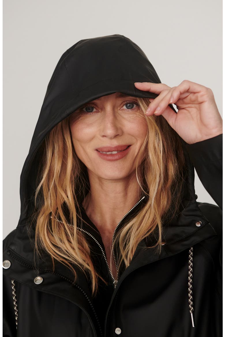 Orlen Short Rain Jacket, Alternate, color, BLACK
