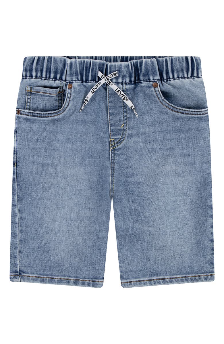 Levi's <sup>®</sup> Kids' Skinny Dobby Denim Shorts, Main, color, Gravy Train/ No Destrucktion