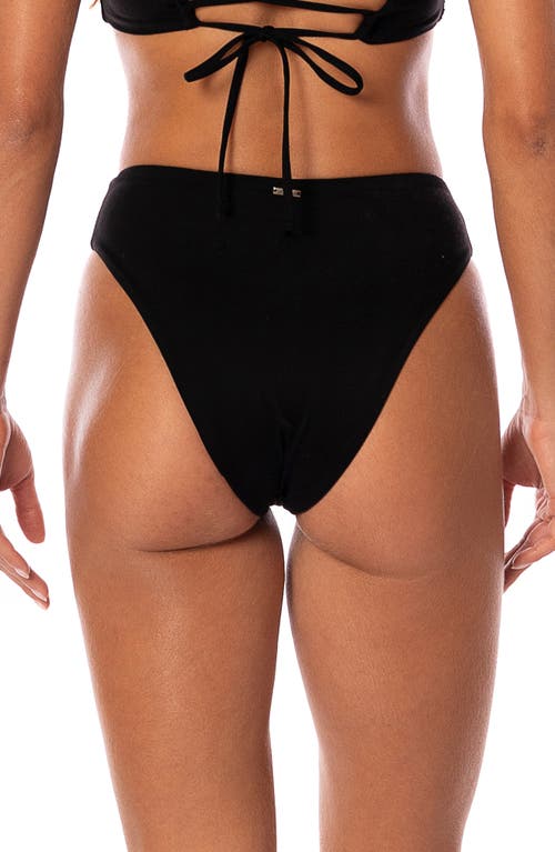 Maaji Midnight Palm Sully Reversible Bikini Bottoms In Black