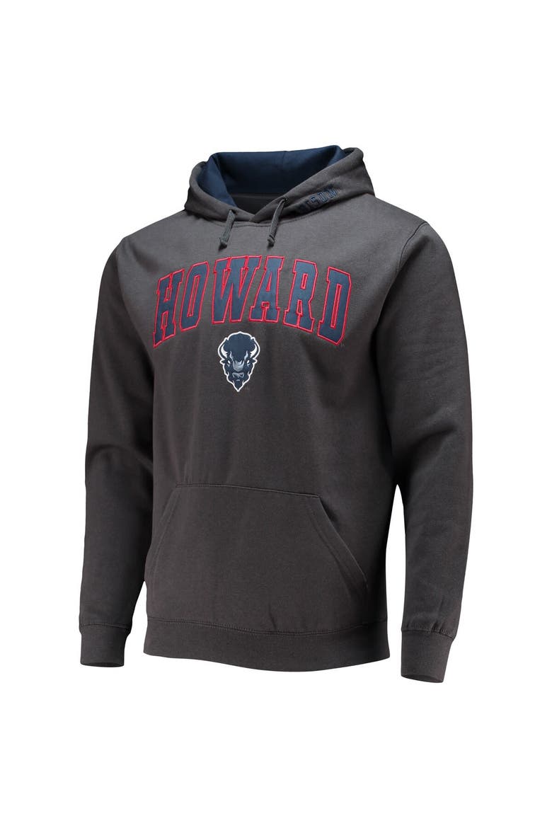 Men's Colosseum Charcoal Howard Bison Isle Pullover Hoodie, Alternate, color, Charcoal