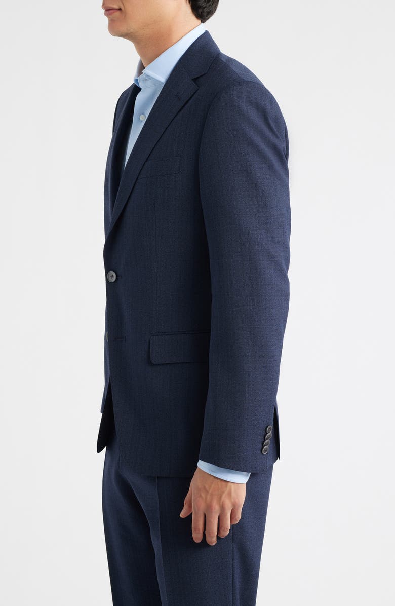 BOSS Hutson Slim Fit Navy Mélange Virgin Wool Sport Coat, Alternate, color, Dark Blue
