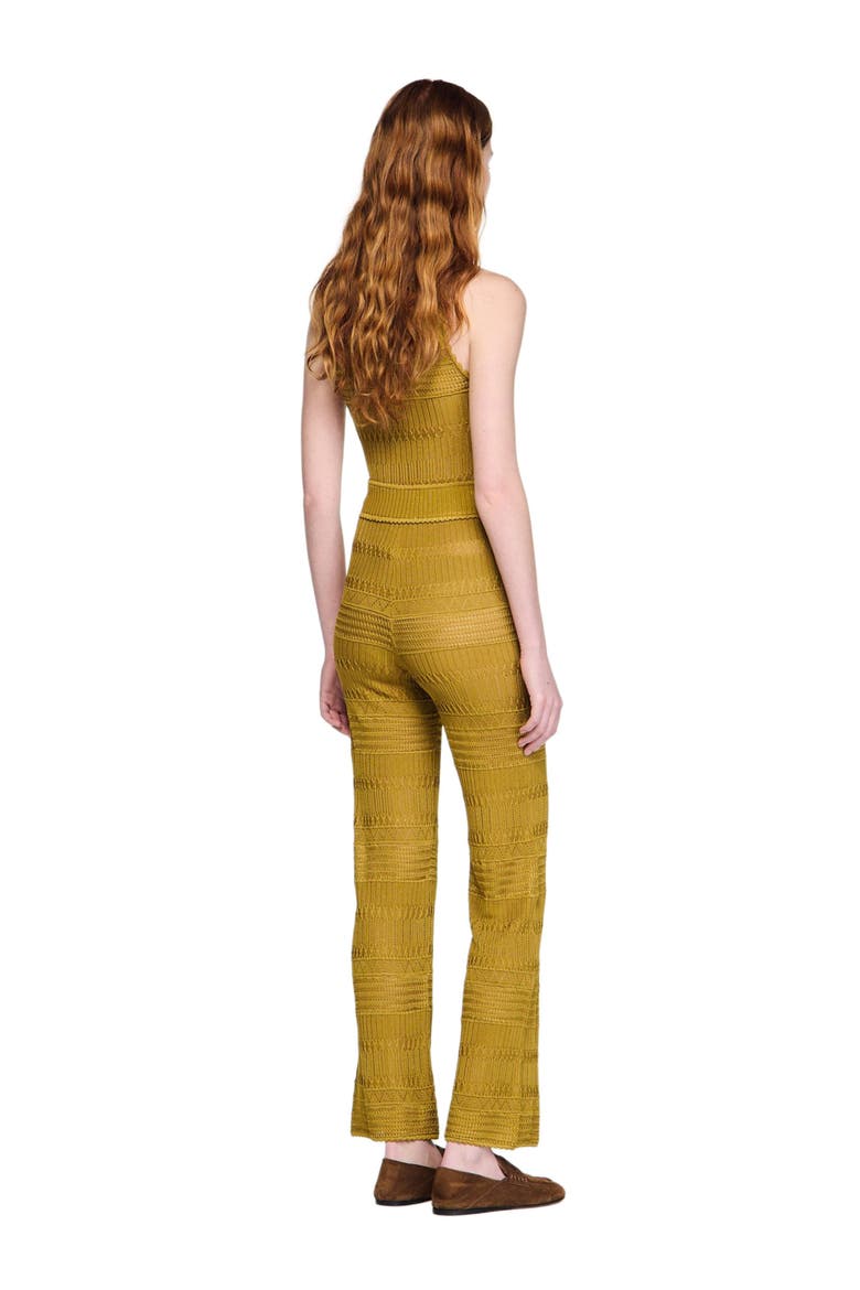Pointelle knit trousers, Alternate, color, Olive
