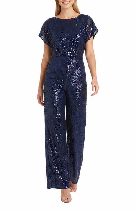 Sequined Cap Sleeve Jumpsuit