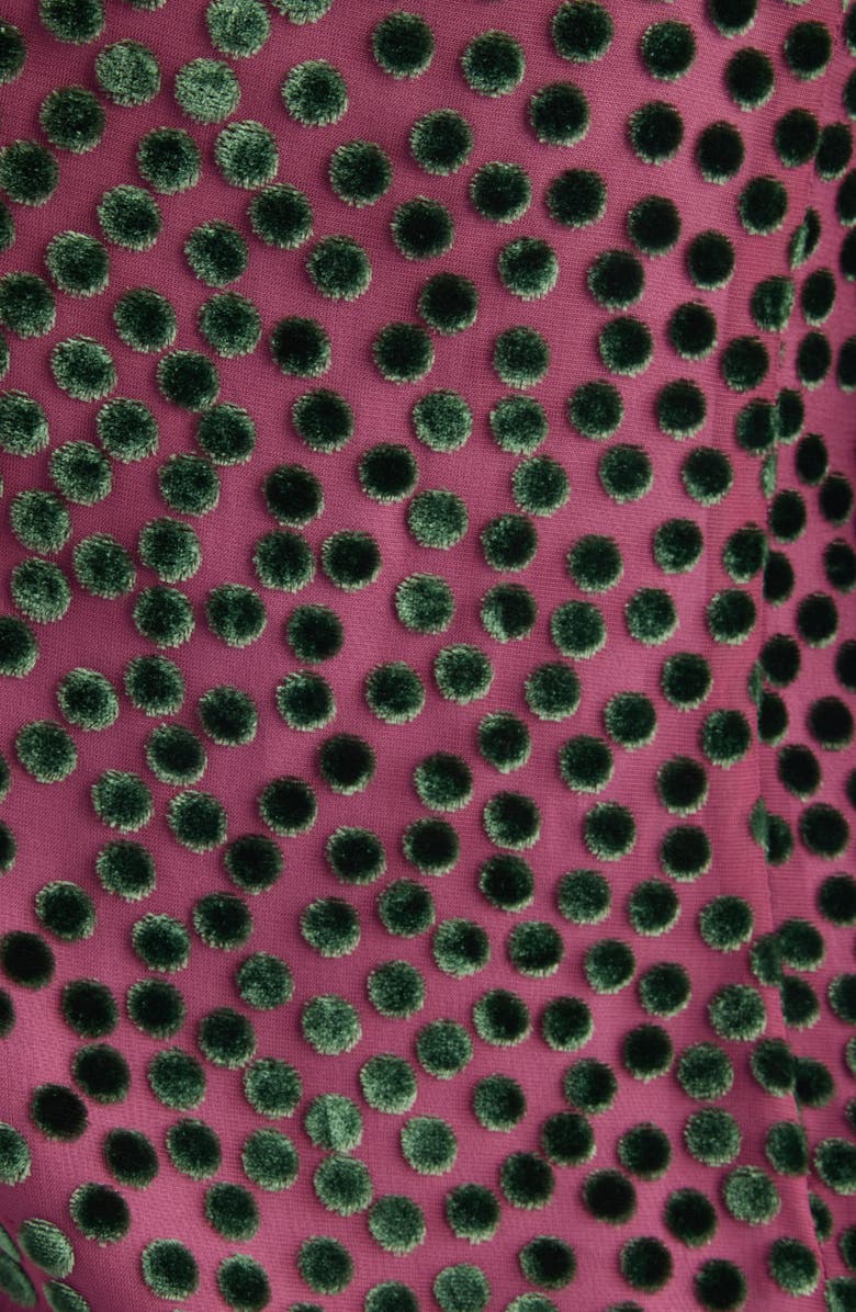 Dries Van Noten Dommino Burnout Polka Dot Slipdress, Alternate, color, Dark Pink