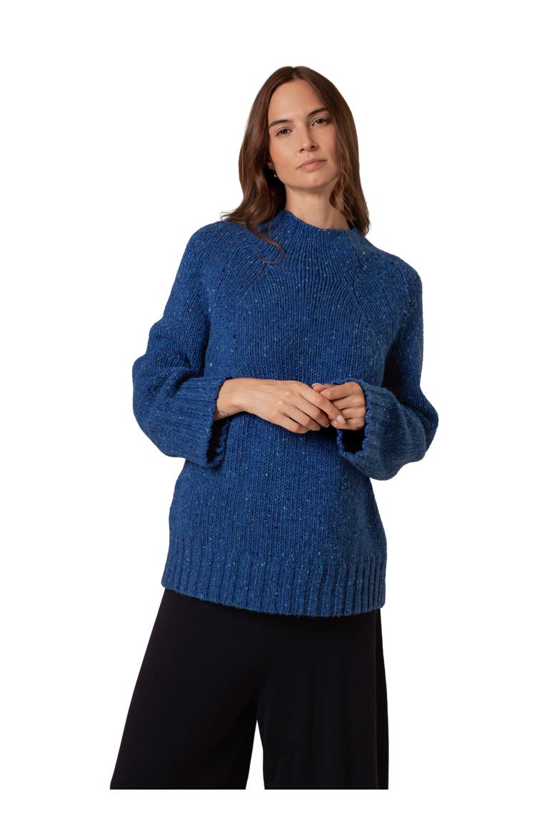 Kilcarra Tweed Funnel Neck Sweater, Alternate, color, Lapis