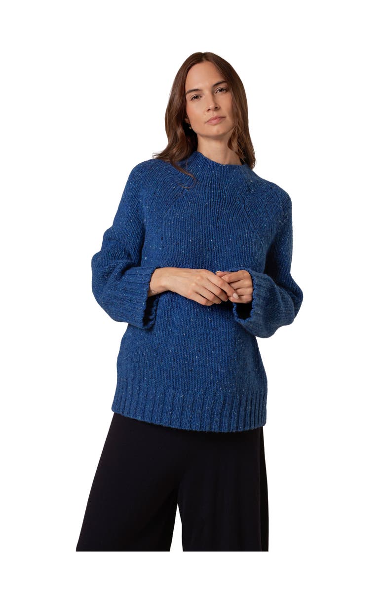 Celtic & Co. Kilcarra Tweed Funnel Nk Sweater, Alternate, color, Lapis