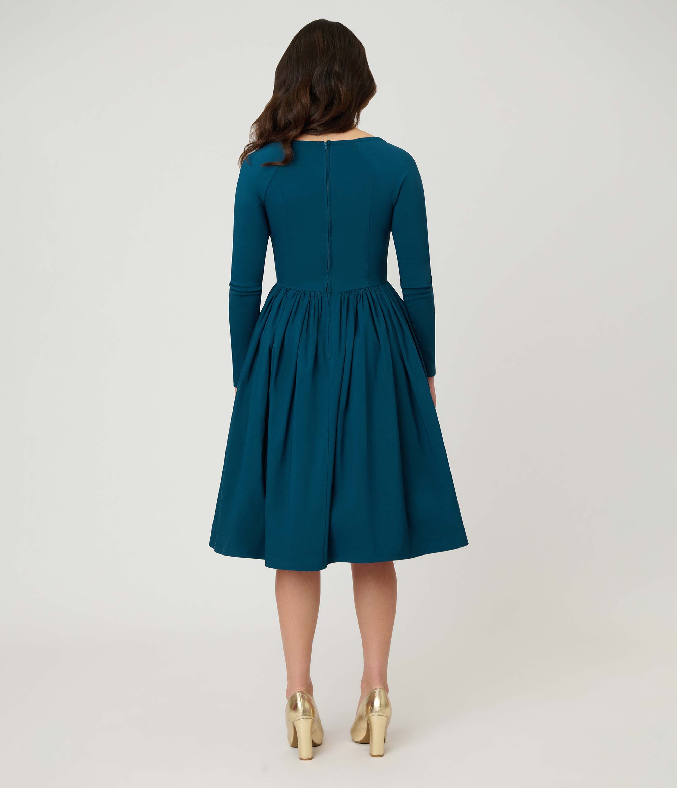 Sweetheart Long Sleeve Swing Dress - image 2
