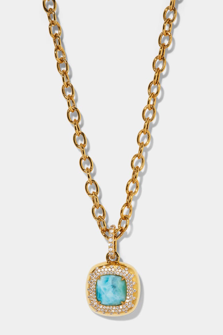 Cabarete Larimar Large Pendant Necklace, Main, color, Gold