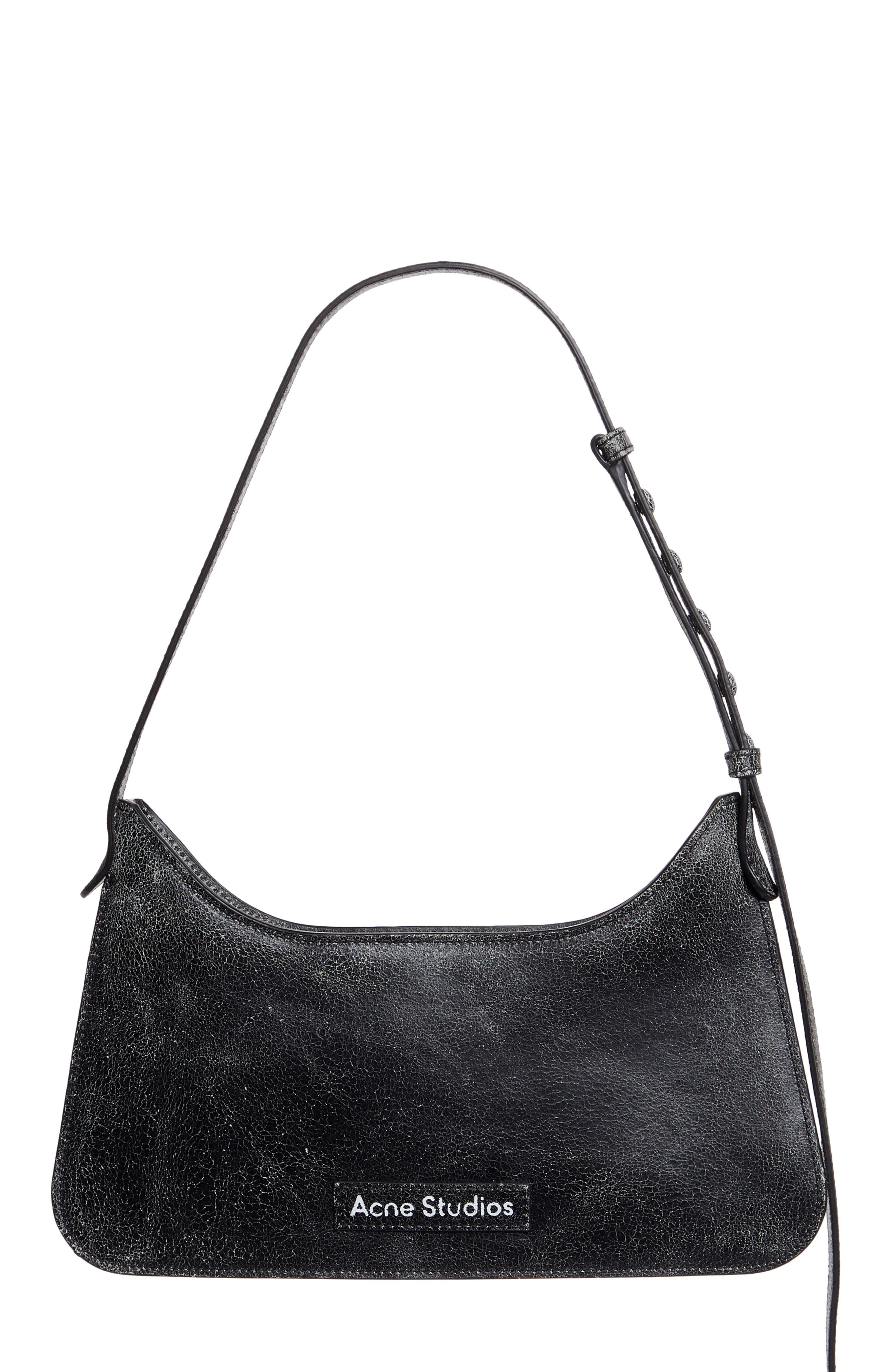 Acne Studios Mini Platt Crackle Leather Shoulder Bag, Main, color, 