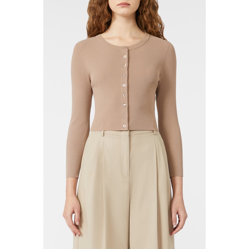 Weekend Max Mara Magiaro Rib Cardigan In Brown