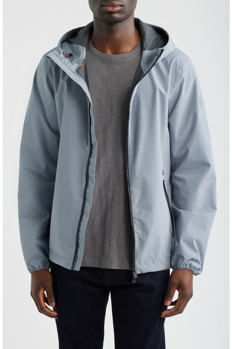 Drop Hooded Rain Jacket, Main, color, RAIN GREY