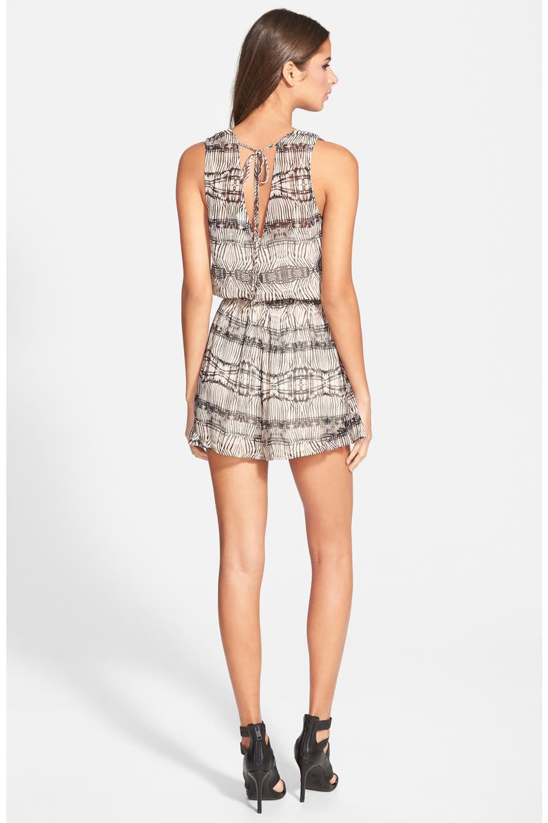 ASTR Sleeveless Romper, Alternate, color, CREME BLACK