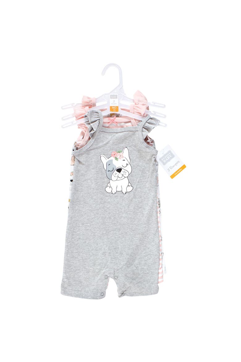 Essential Cotton Rompers, Alternate, color, Girl Whimsical Dog