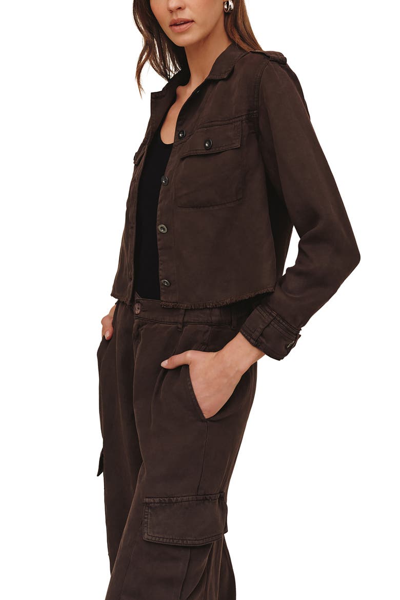 Cropped Utility Jacket, Alternate, color, DARK ROAST