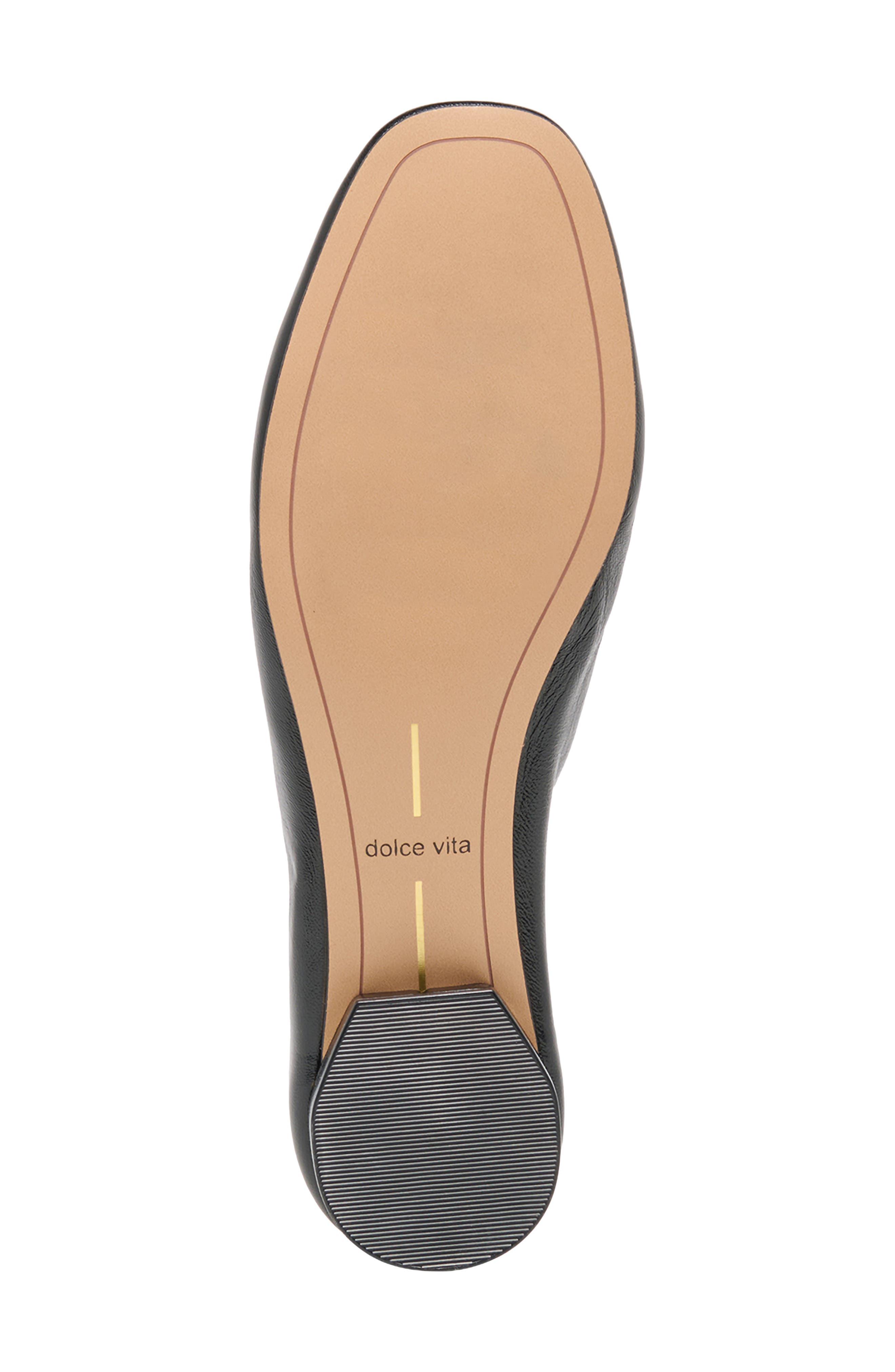 Andey Leather Flat, Alternate, color, BLACK LEATHER