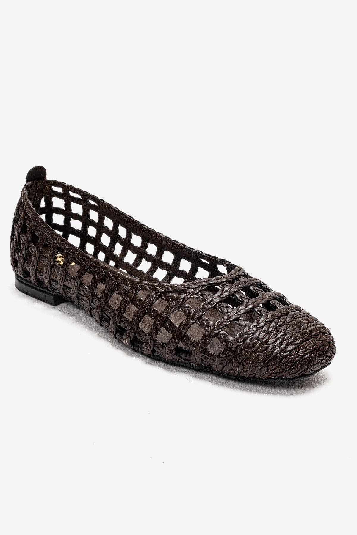 Elvaris Woven Ballet Flat, Alternate, color, Brown