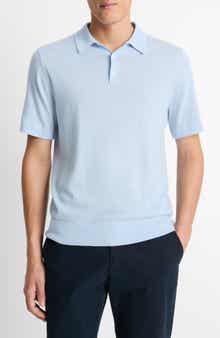 Short Sleeve Wool & Cashmere Polo Sweater