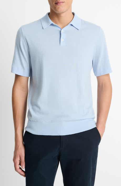 Vince Short Sleeve Wool & Cashmere Polo Sweater