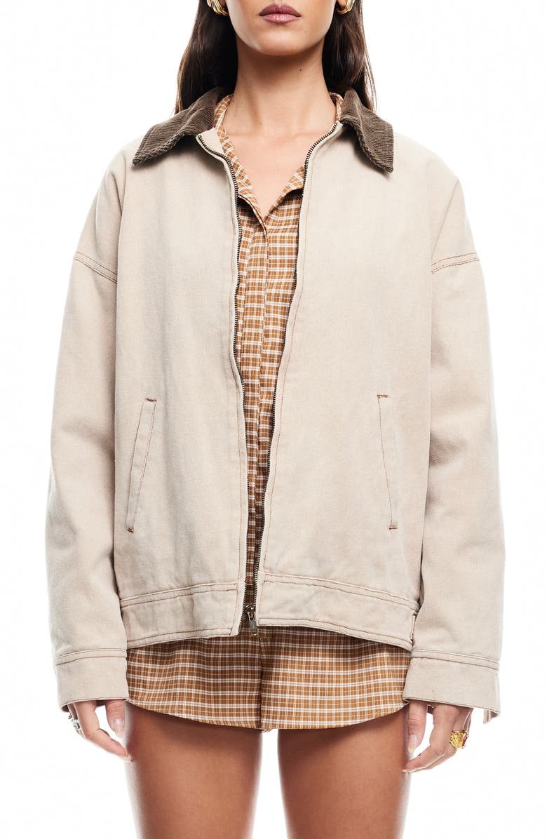 LIONESS Workwear Water Repellent Cotton Jacket, Main, color, Stone