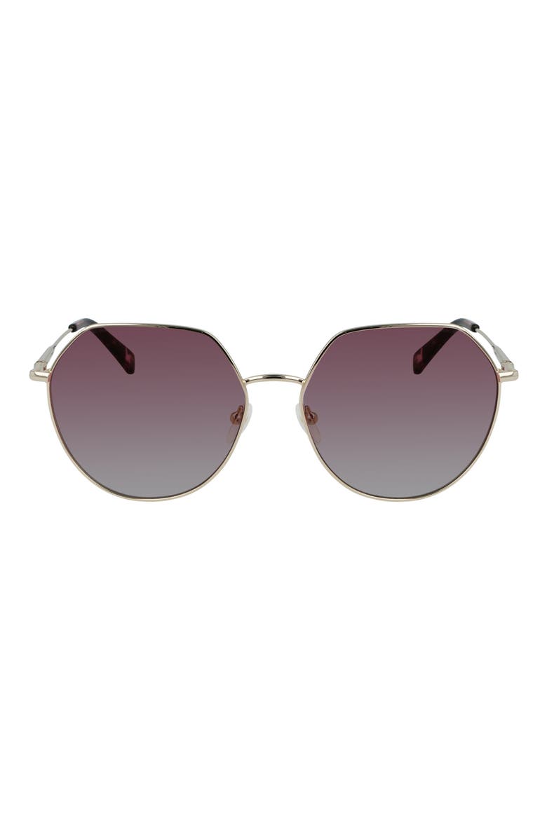 Roseau 60mm Gradient Round Sunglasses, Main, color, GOLD / ROSE