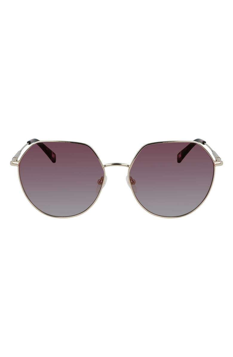 Longchamp Roseau 60mm Gradient Round Sunglasses, Main, color,