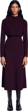SANDRO 2-in-1 knit maxi dress