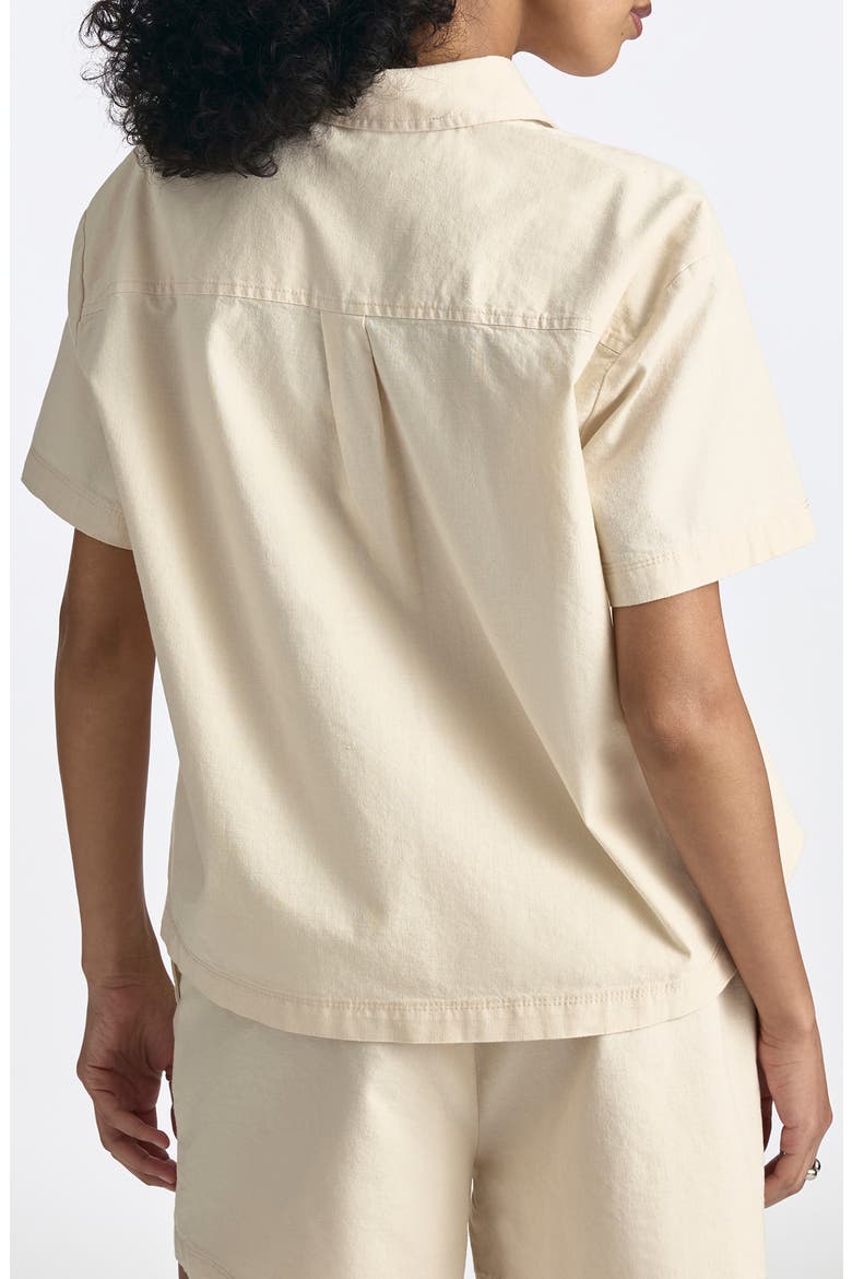 Cotton & Hemp Button-Up Shirt, Alternate, color, SANDSHELL