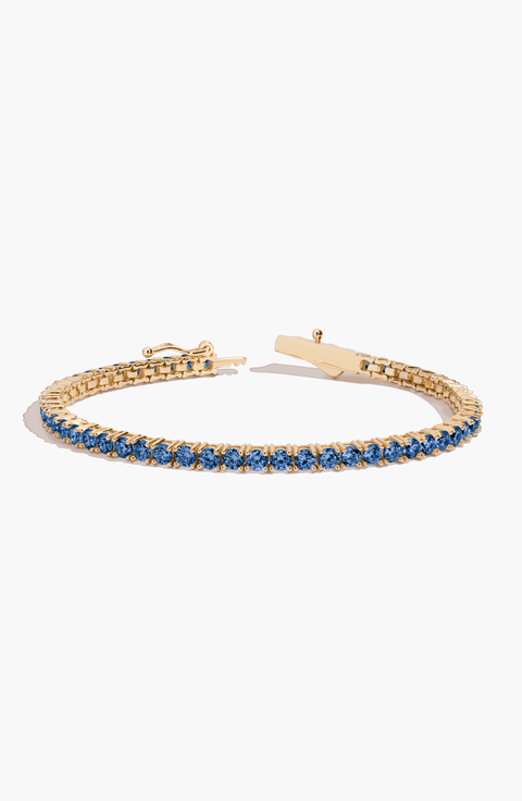 Lab Grown 6ct Blue Sapphire Tennis Bracelet