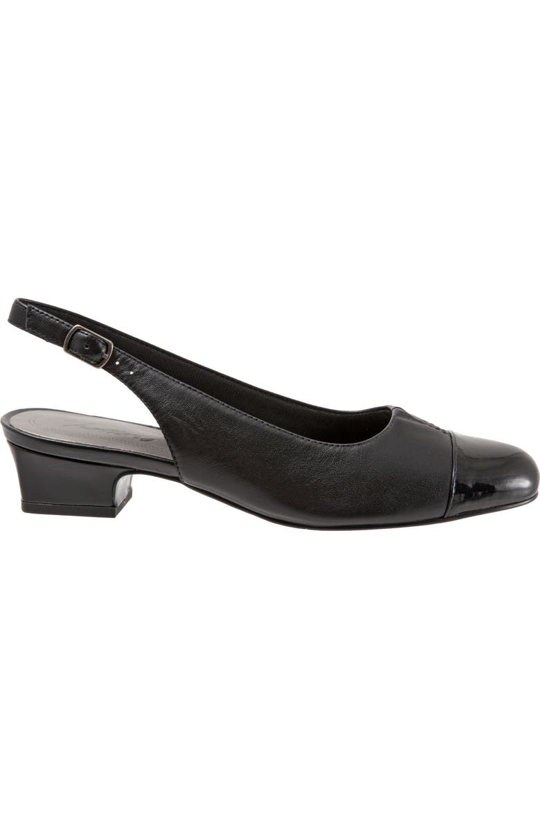 Trotters 'Dea' Slingback, Alternate, color, Black Leather / Black Patent