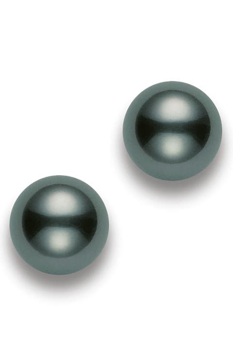 Black South Sea Pearl Stud Earrings