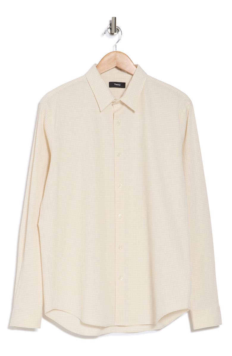 Theory Rammy Poplin Button-Up Shirt, Alternate, color, Sand White