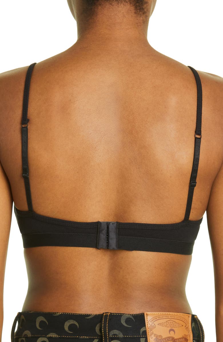 Marine Serre Stretch Organic Cotton Rib Bra, Alternate, color,