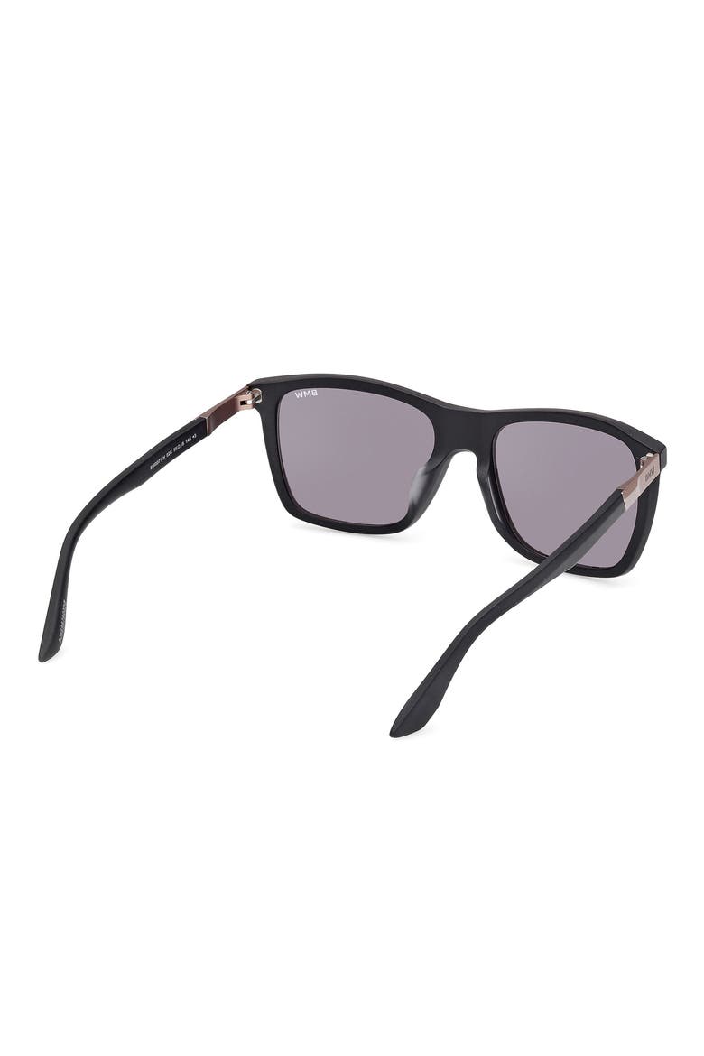 56mm Sunglasses, Alternate, color, MATTE BLACK / SMOKE MIRROR
