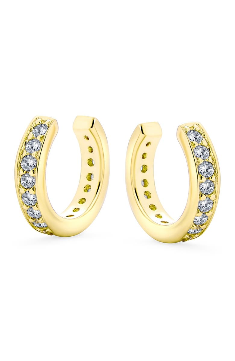 BLING JEWELRY Crystal Ear Cuffs, Main, color, Gold