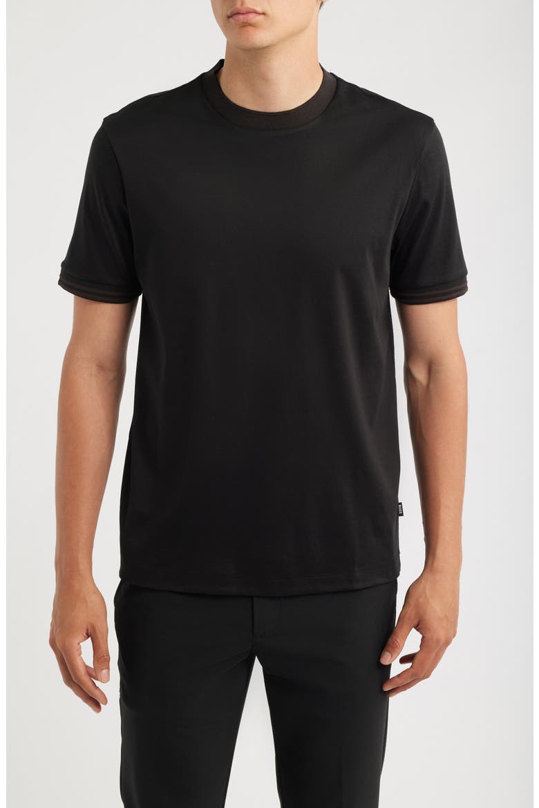 Tessler Cotton Ringer T-Shirt, Main, color, BLACK