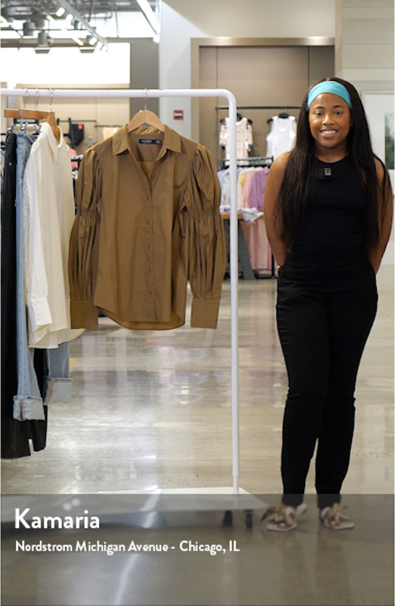 Blouson Sleeve Cotton Blend Shirt, sales video thumbnail