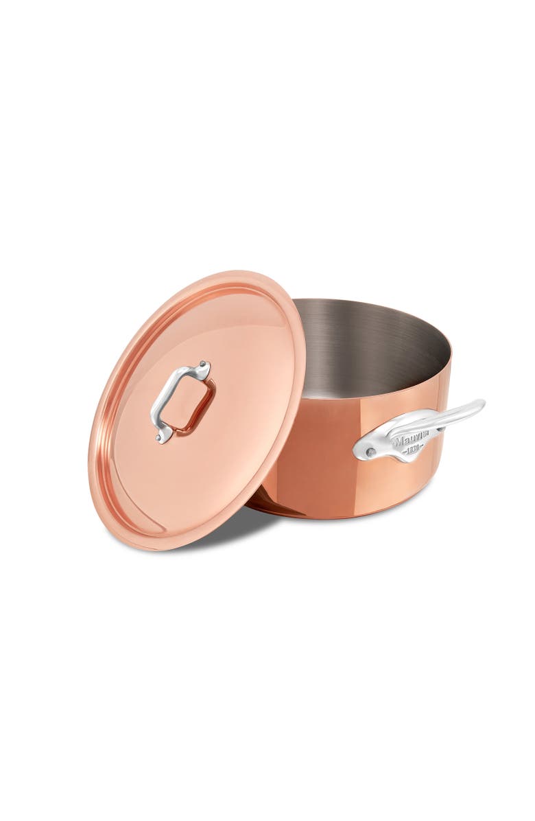 Mauviel M'3 S 5.7-Qt Copper Stewpan With Lid, Cast Stainless Steel Handles, Alternate, color, Copper