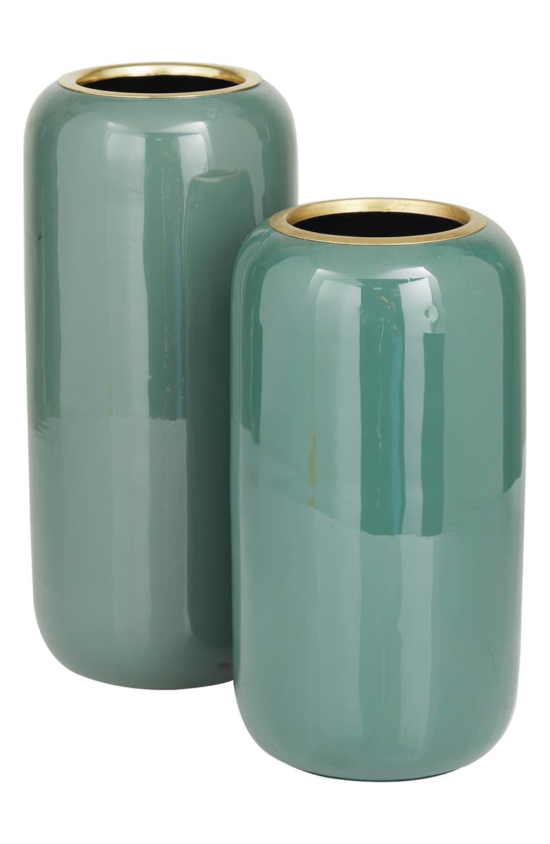 Novogratz Green 2-Piece Metal Vase, Main, color, 