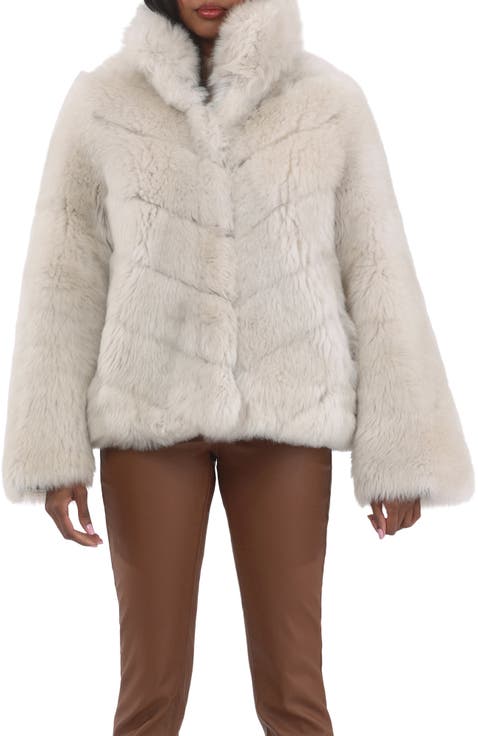 Genuine Shearling Chevron Jacket, Horizontal Bottom and Reversible