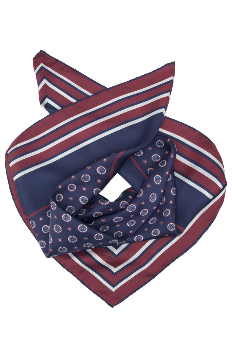 Elizabetta Aldo - Silk Neckerchief for Men, Main, color, Navy