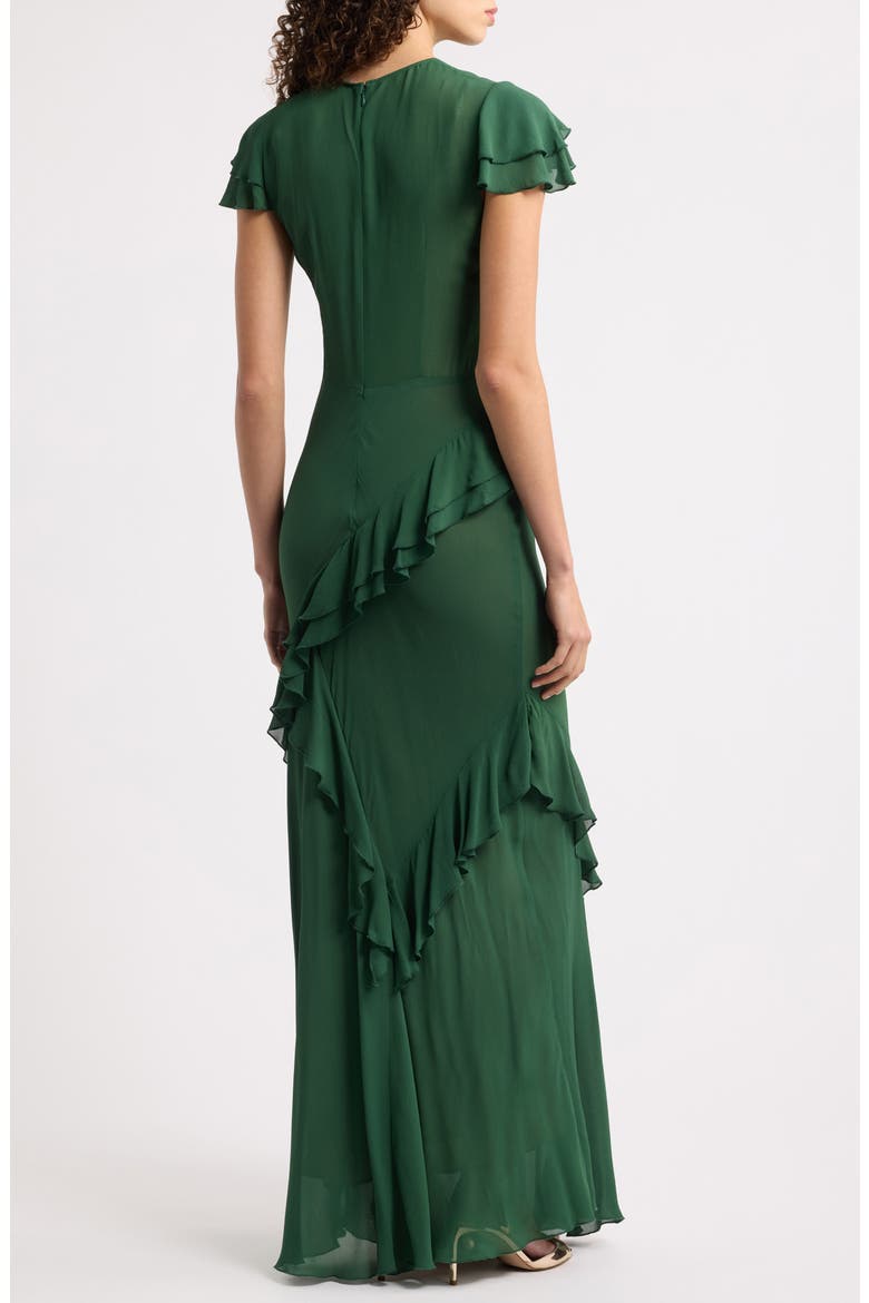 Camila Handkerchief Hem Midi Dress, Alternate, color, EVERGREEN