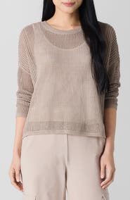 Eileen Fisher Open Stitch Organic Linen & Organic Cotton Sweater