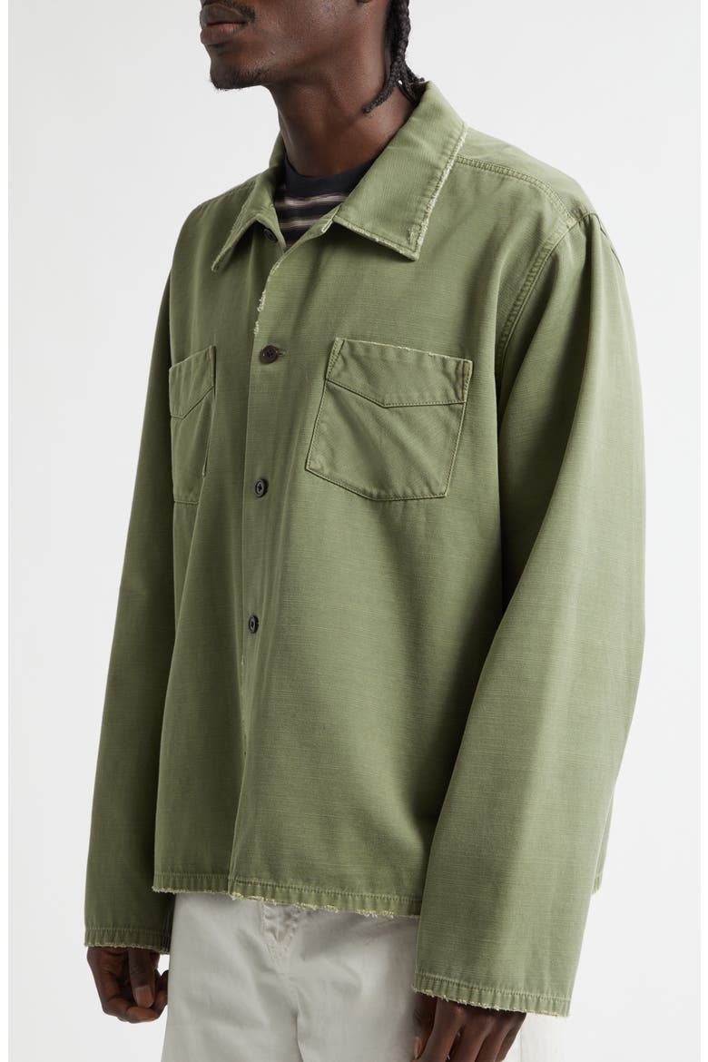Club Distressed Overshirt, Alternate, color, MILITARY GREEN