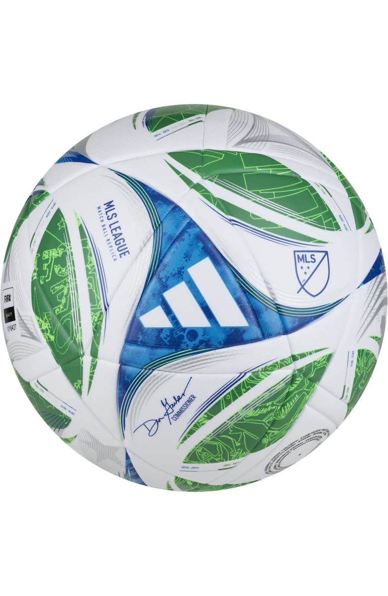 adidas White MLS 2025 League NFHS Soccer Ball, Main, color,