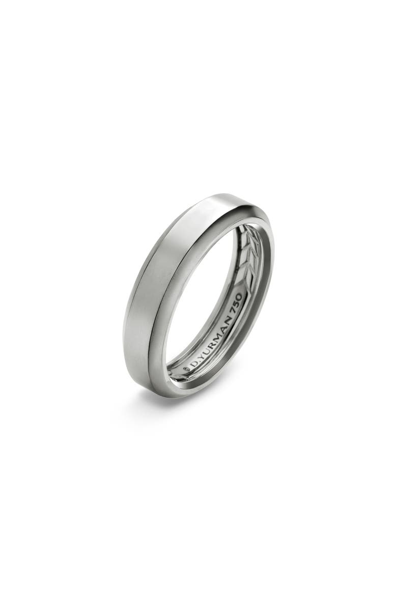 David Yurman Beveled Band Ring in 18K White Gold, 6mm, Alternate, color, White Gold