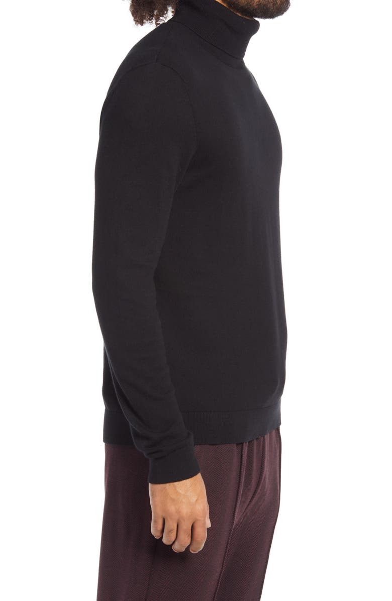 Topman Solid Cotton Turtleneck Sweater, Alternate, color,