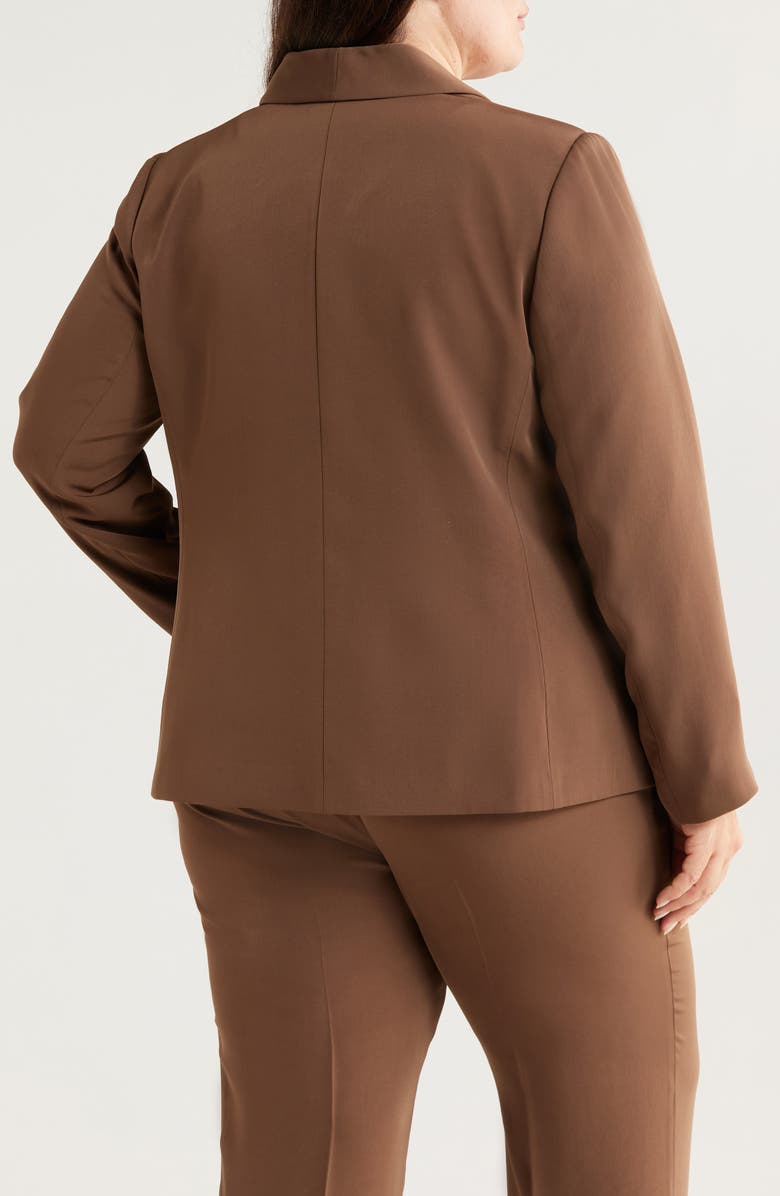 Tahari ASL Brushed Woven One-Button Blazer, Alternate, color, Putty